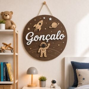 Placa Nome 3D - Espaço