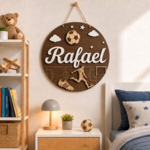 Placa Nome 3D - Futebol