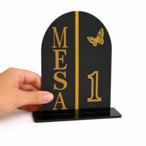 Marcador de Mesa 3D - Acrílico Preto