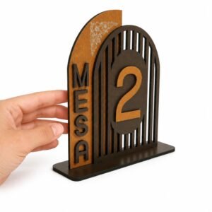 Marcador de Mesa 3D - Madeira