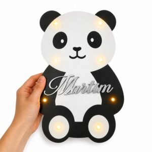 Painel Parede Panda - Nome em 3D / Luz led